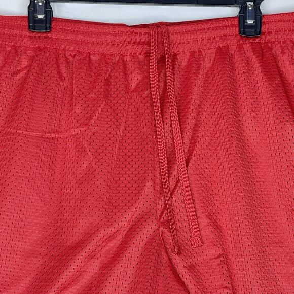 New Mens Athletic Mesh Shorts XL Jersey Pockets Red Gym Basketball - Picture 11 of 11
